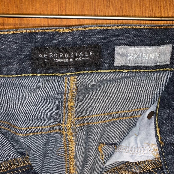 Men’s 30/32 AEROPOSTALE SKINNY Dark Denim Button Fly Jeans W30 x L32 Excellent - Picture 7 of 12